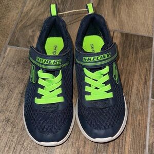 Skechers Kids' Navy and Lime Sneakers